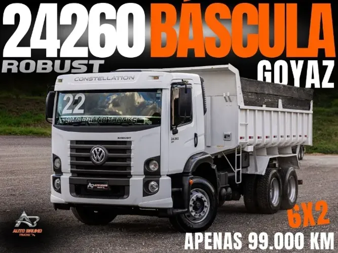 VW 24.260 6x2 Robust Constellation c/ Caçamba Basculante e Apenas 99.000 km. Impecável!