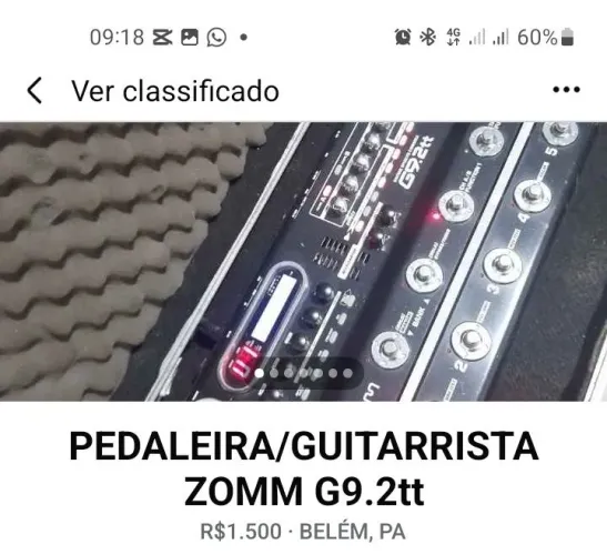 Pedaleira Zoom g9.2tt Valvulada, profissional para GUITARRISTAS. 