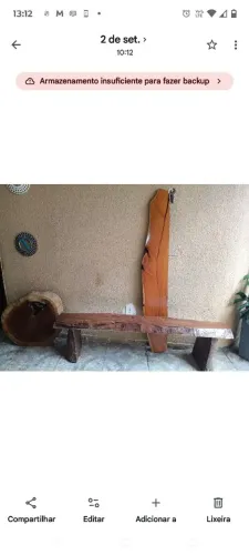 Conjunto de banco,prateleira e tapão de madeira para centro