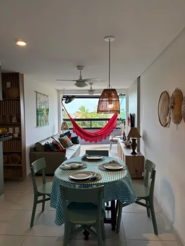 alugo belíssimo apartamento mobiliado pe na areia com área de lazer completa