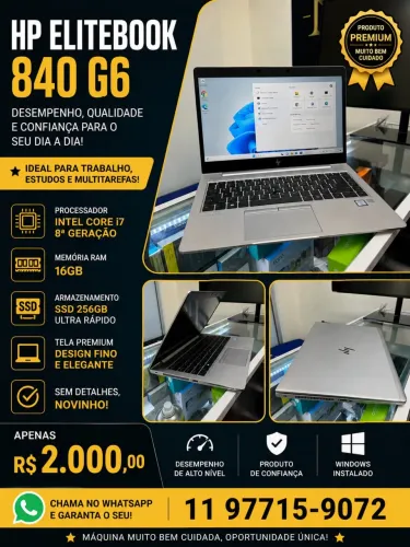 HP Elitebook 840 G6 i7 gen8 16ram SSD 256