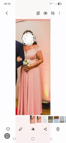 Vestido festa longo rosa antigo