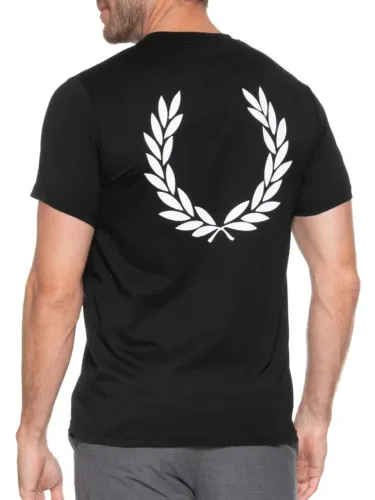 Camiseta Fred Perry Masculina Regular Rear Laurel Preta - Tam. G