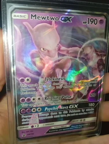 Carta Pokémon Mewtwo GX PROMO 2019 INGLÊS Original em Perfeito Estado NM