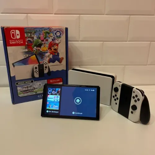 Nintendo Switch OLED Bloqueado - 64Gb - Caixa - Completo