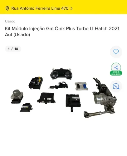 KIT MÓDULO INJEÇÃO GM ÔNIX PLUS TURBO LT 2021 2022