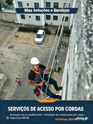 Instalação de ar-condicionado no rapel / cadeirinha / alpinista