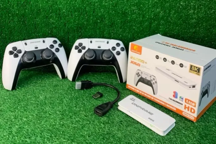 Game Stick M15 Plus Retrô 2 Controles Cor Branco 26Mil Jogos