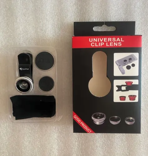 Kit Lente Universal 3 em 1 Celular Câmera Fisheye Wide Macro Clipe Universal