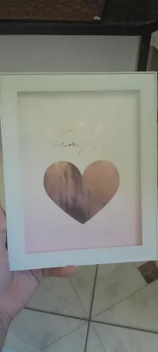 Quadro Decorativo "Gratidão Sempre" Rose Gold - Moldura Branca