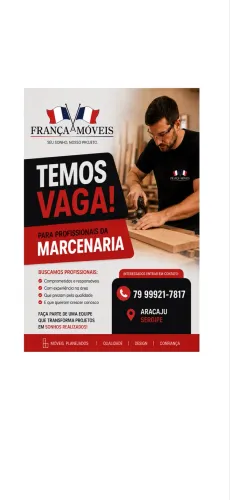 Vagas de empregos/ marceneiro / montador e profissionais na área da marcenaria