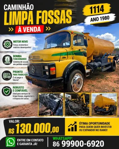 VENDA DE CAMINHÃO LIMPA FOSSA 
