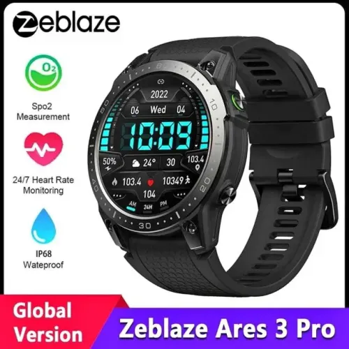 Smartwatch ZEBLAZE ARES 3 PRO - (Tela AMOLED 1.43", Bateria de 400mAh