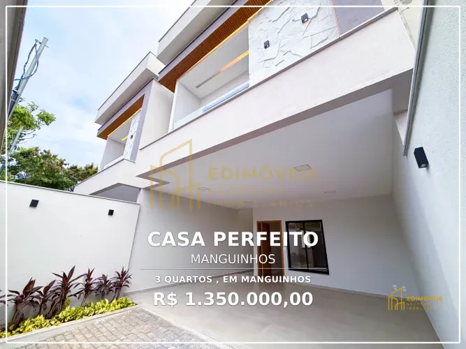 Manguinhos: Linda Casa com Acabamento Superior e Piscina
