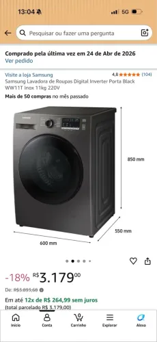 Máquina lavar 11 kilos 