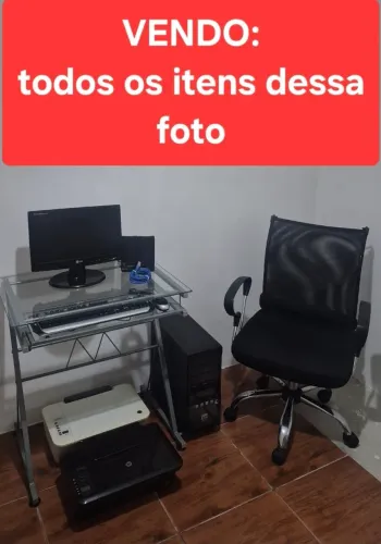 COMPUTADOR, MESA OFFICE IMPRESSORA,  POLTRONA CADEIRA GIRATÓRIA 