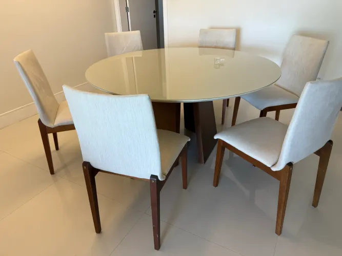 Mesa de jantar redonda 1,5m