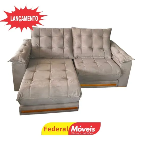 Sofá Retrátil e Reclinável 2,30m Pillow 30cm Confortável - Chama no Whatsapp