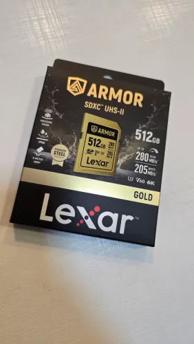 Cartão Armor Lexar Golda SDXC 512gb, 280mbs, 205mbs 6k