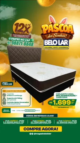 Cama Casal Molas Ensacadas + Cabeceira