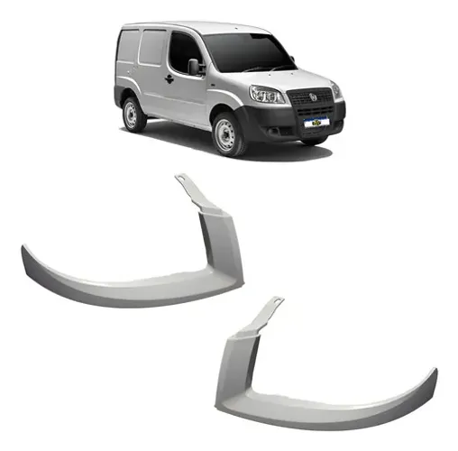 Par Moldura Friso Do Farol Fiat Doblo 2009 A 2021 Cinza