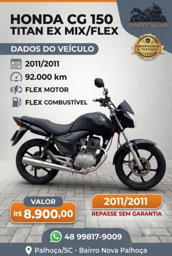 Titan 150 EX a mais completa R$ 1.600, abaixo Fipe