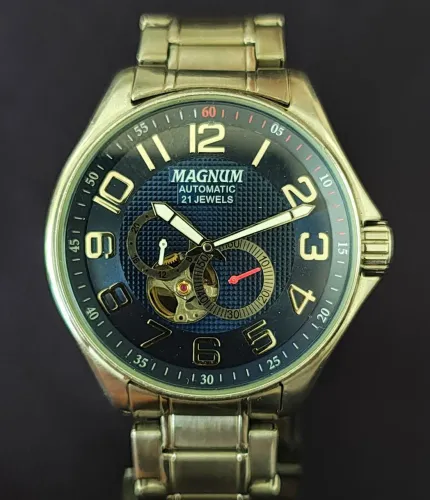 Relógio Magnum Automático  Clássico 21jewels MA33942 Azul<br>