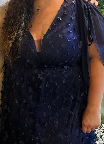 Vestido azul festa / madrinha Plus Size