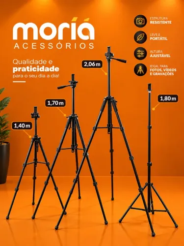 Tripé Profissional Celular e Câmera Cabeça Hidráulica Panorâmica 360°