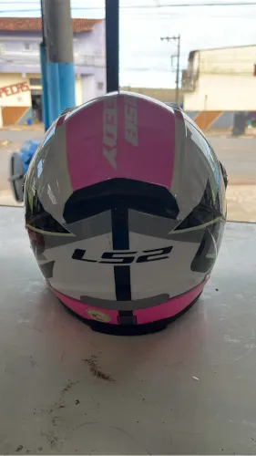 Capacete Ls2 Ff358 Speedy White Pink Branco Rosa Rosa-chiclete Monocolor 58