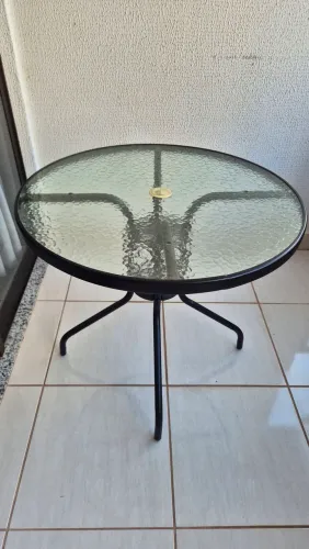 Mesa Redonda Vidro 80 cm