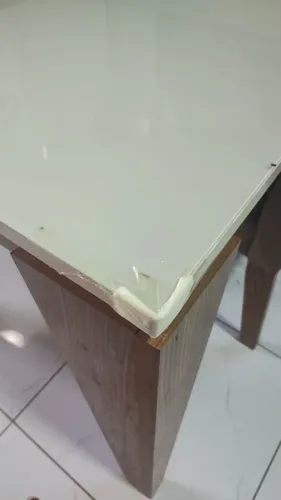 Mesa tampo de vidro 6 lugares