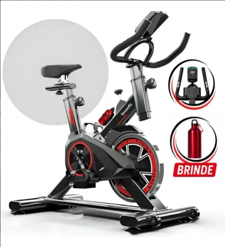 Bicicleta Ergometrica Bike Spinning 6kg Preto e Vermelho Sevenfit