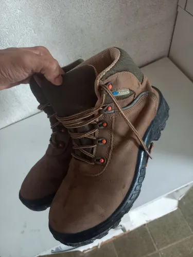 botina de segurança marluvas premier couro nobuck marrom