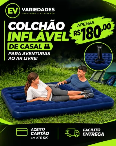 Colchão Inflável de Casal com Bomba