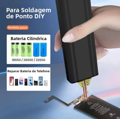 Solda a ponto portátil (baterias Lipo, celular etc)