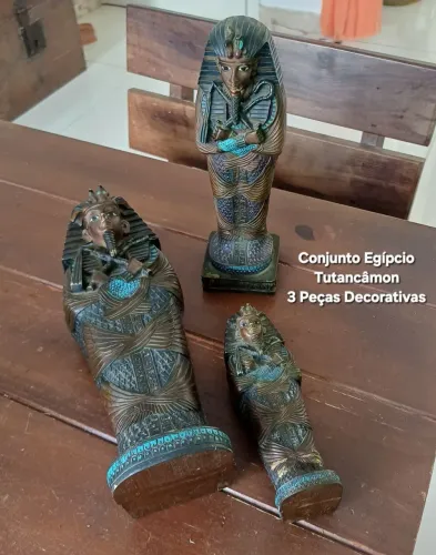 Conjunto Egípcio Tutancâmon - 3 Peças Decorativas. Leia a descrição. 