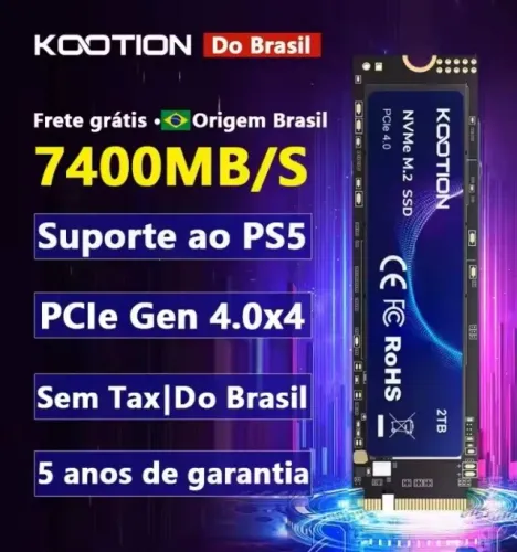 SSD NVMe M.2 1TB Gen4 7200MB/s, PS5, PC e Notebook