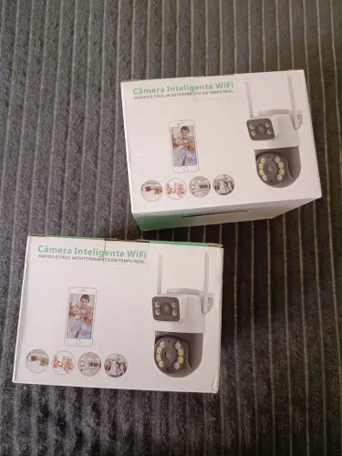 Kit 2 Camera Segurança A31 Icsee Prova D'agua Lente Dupla Cor Branco/preto NOVO
