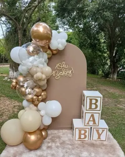 Decoração de festa baby chá e revelação 