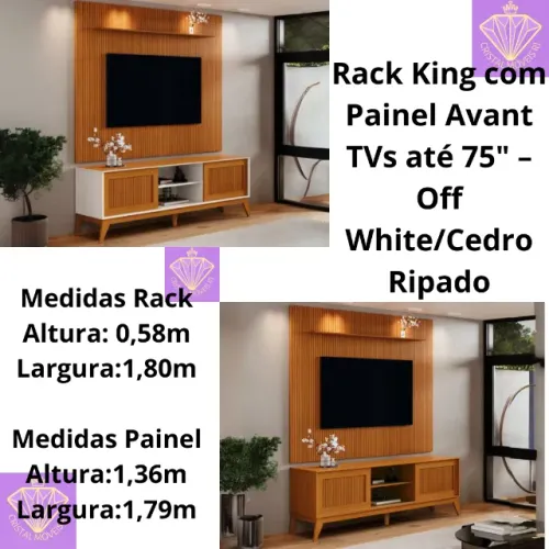 Rack King com Painel Avant TVs 75? - Ripado LD