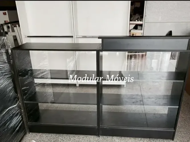 Balcão Caixa Vitrine + Balcão Vitrine - MDF Preto