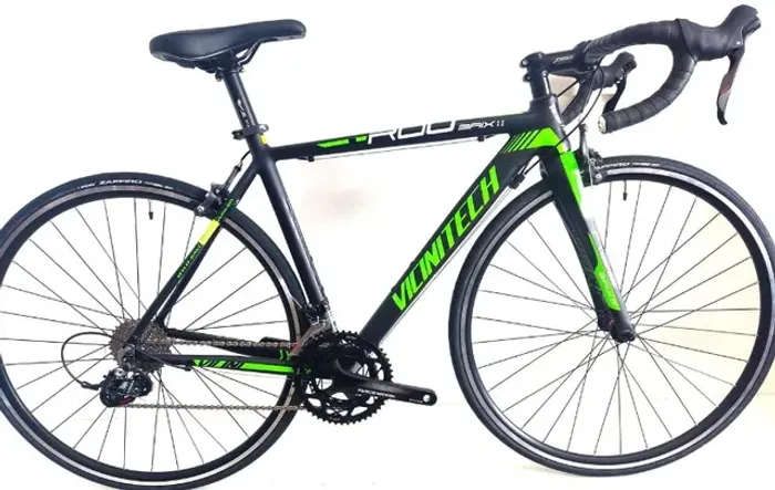 Bicicleta Speed 700 Vicinitech Roubaix 2 tamanho 51 verde preta fosco 9834