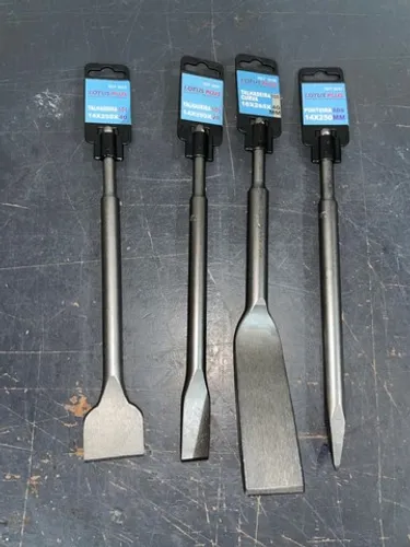 Kit 4 Peças Ponteira e Talhadeira para Martelete Sds Plus Lotus