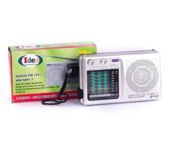 Rádio Portátil Am/fm Com Recepção Para Som De Tv Sw Idea Id-9099