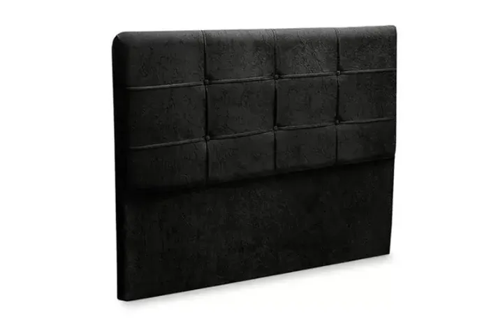 Cabeceira Casal London Suede Preto Até 12x - Frete Grátis