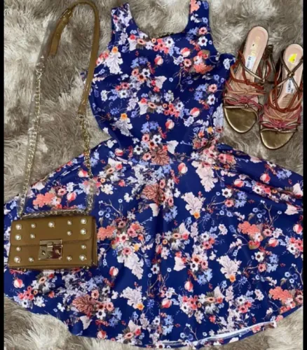 Vestido Floral Azul - Novo! Tam G