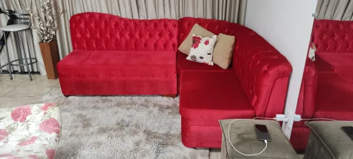 Sofá de Canto vermelho