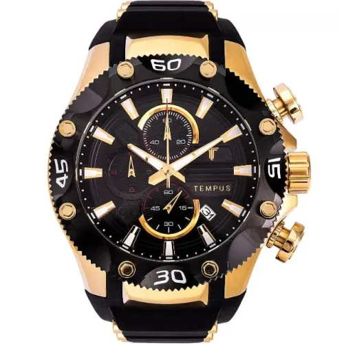 Relógio Masculino Tempus Zw30330u Race Gold Black