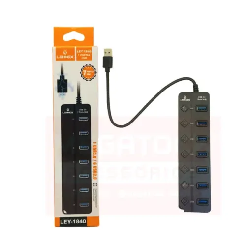 HUB USB 7 Portas 1 USB 3.0 / 6 USB 2.0 LEHMOX LEY-1840